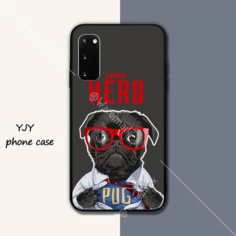 

cute Pug Dog Silicone phone cover case for Samsung galaxy s6 s7 edge s8 s9 s10 s10 lite s20 ULTRA plus funda