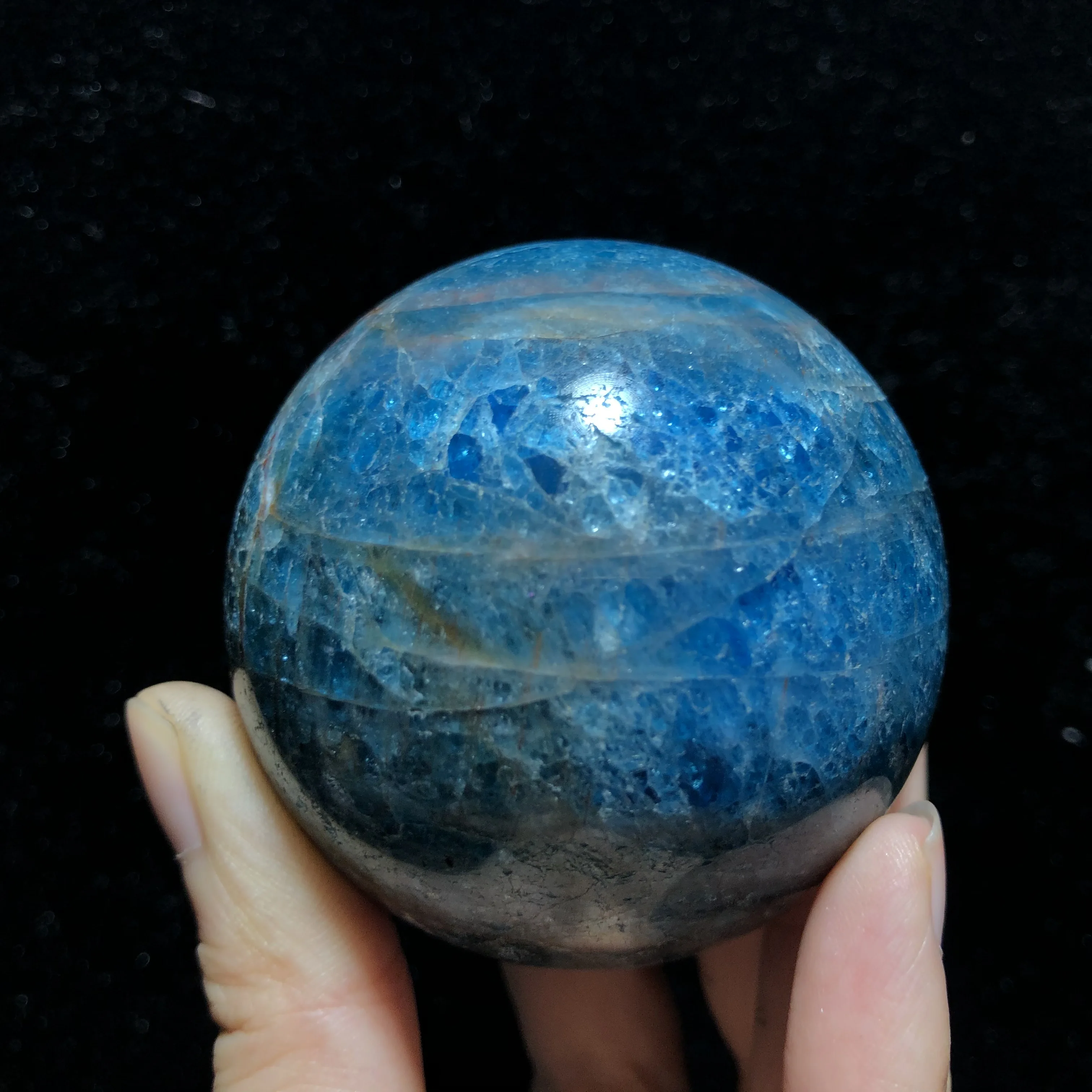 

Natural Blue Apatite Crystal Hand-Polished Sphere Chakra Healing Reiki Home Decoration Stone Handicraft Decoration Sphere