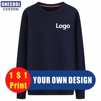 autumn winter round neck sweater custom logo embroidery personal sweatershirt print company brand high quality hoodie onecool