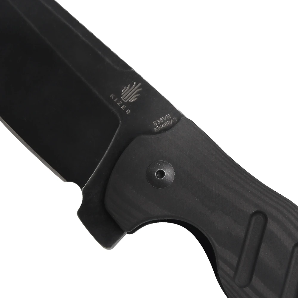 

Kizer pocket knife KI4488A3 C01C 2020 new black stonewashed blade knife with carbon fiber handle folding cleaver knife