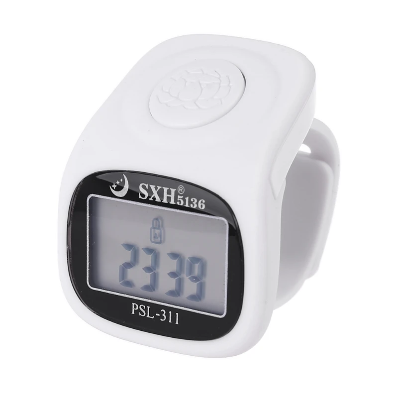 

6 Digital Finger Tally Counter 8 Channels with LED Backlight Time Chanting Prayer Silicone Ring Electronic Hand Counter