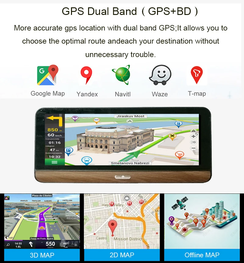 Автомобильная камера Anfilite 4G ADAS с двумя объективами для записи GPS Android 5 1 DVRs WIFI 1080P