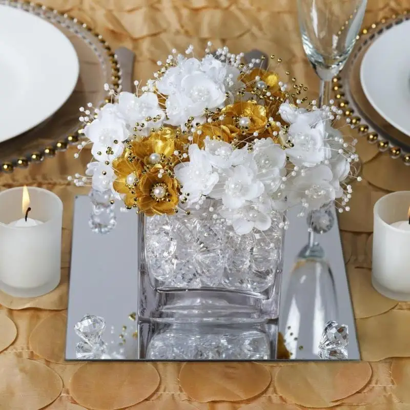 Круглые/квадратные акриловые зеркала диаметром 30 см для свадебного стола или