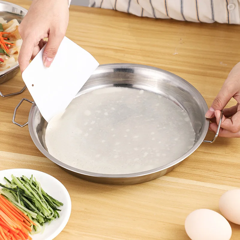 

Stainless Steel Pan Cold Noodle Making Tools Steamed Rice Tray Cake Dish for Home Kitchen HEE889