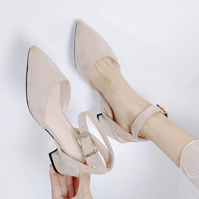 2020 летние сандалии гладиаторы Женские модные замшевые с закрытым острым носком