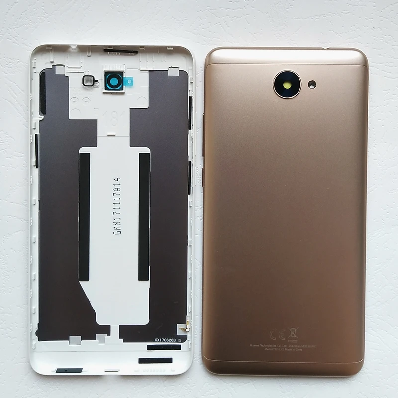 ZUCZUG, новинка, металлический задний корпус, крышка батареи для huawei Y7, чехол с объективом для камеры+ светильник-вспышка+ боковины