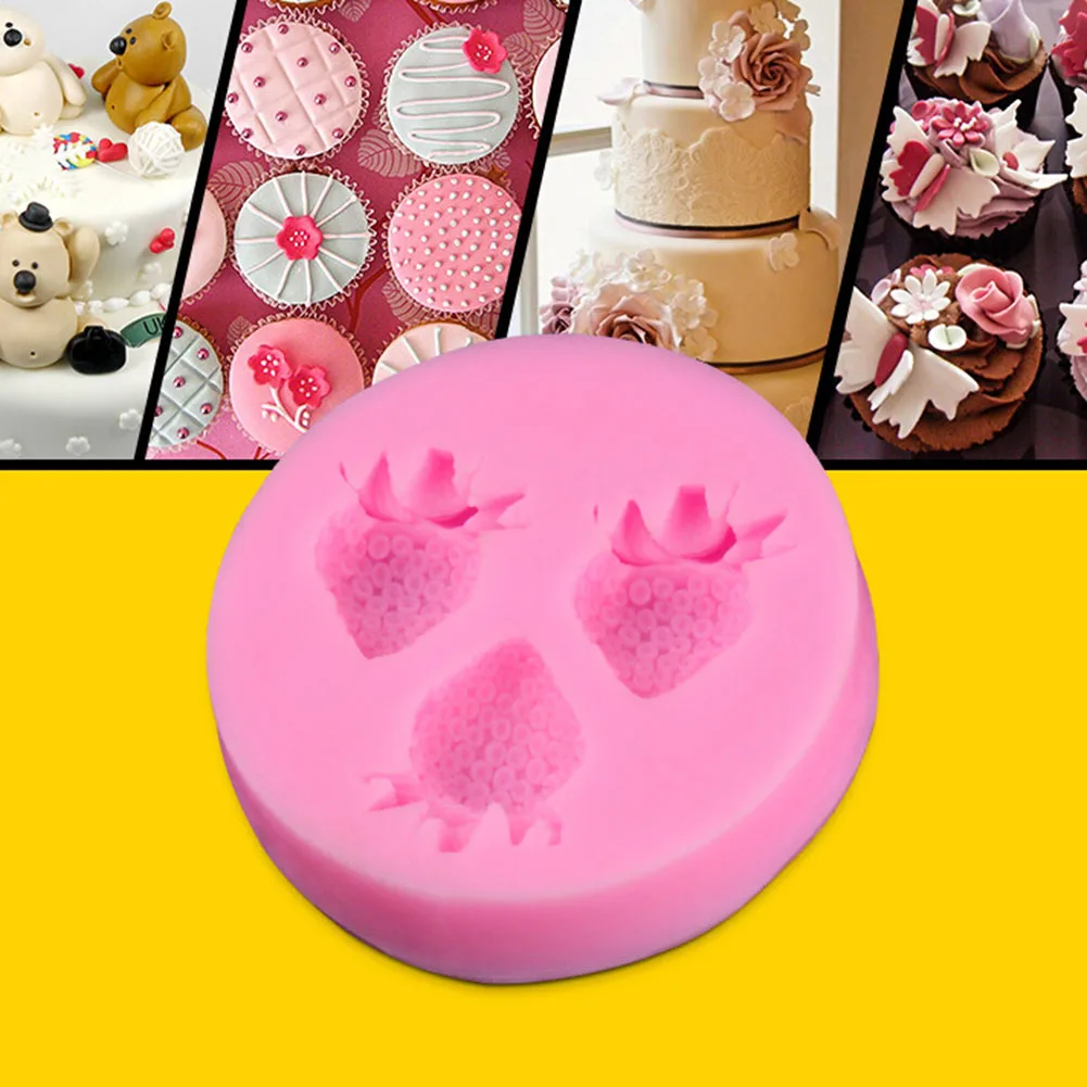 

Strawberry Fondant Mould Silicone Baking Mold 3D DIY Sugar Craft Chocolate Cutter Mould Fondant Cake Decorating Tool
