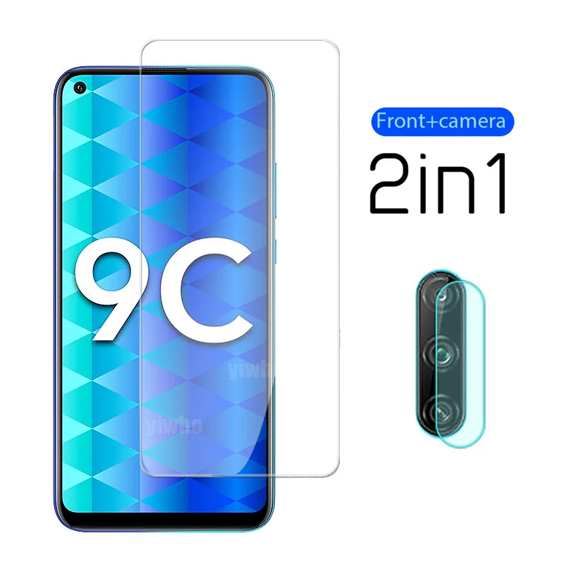 2 в 1 для honor 9C Защитная пленка экрана huwei объектива камеры из закаленного стекла на