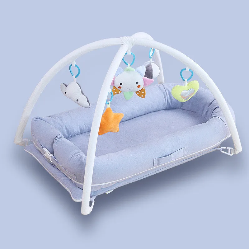 Переносная колыбель с мультипликационным рисунком для новорожденных