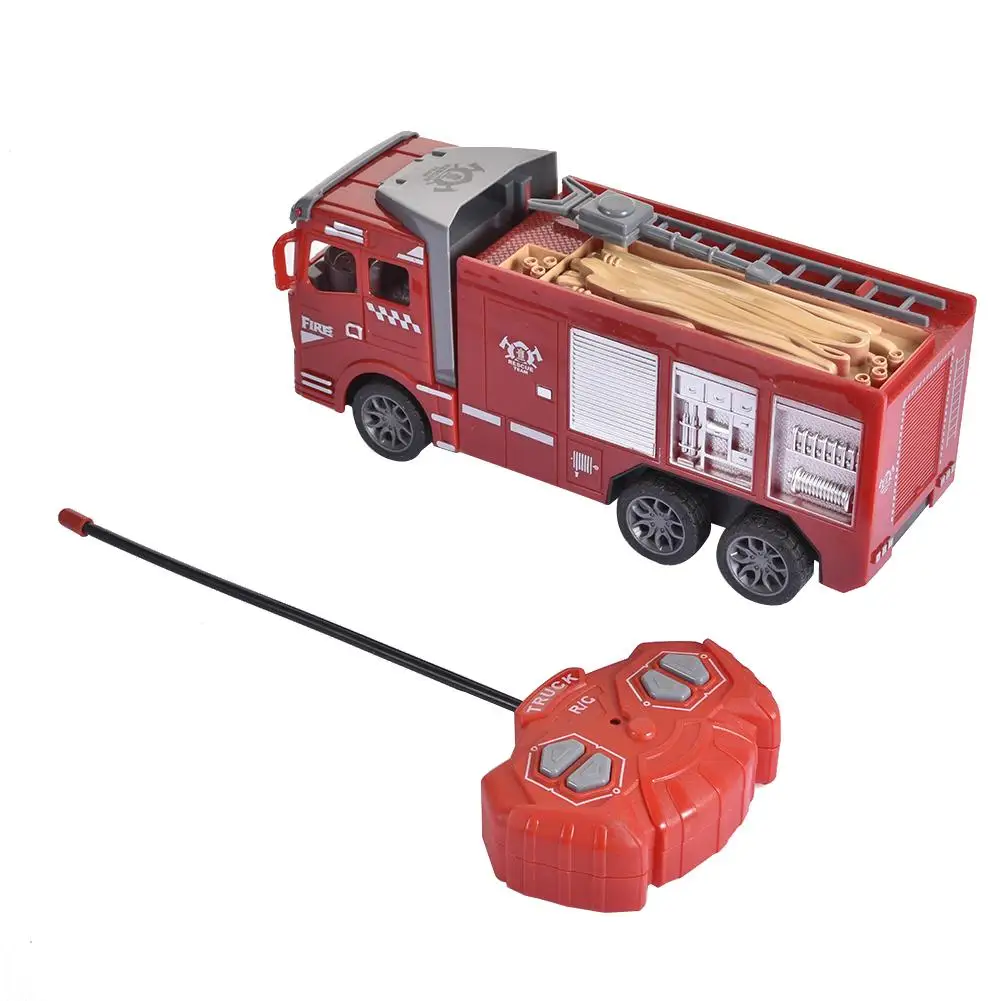 Пожарная машина RC с водяными пушками 4-канальный Радиоуправляемый пожарный