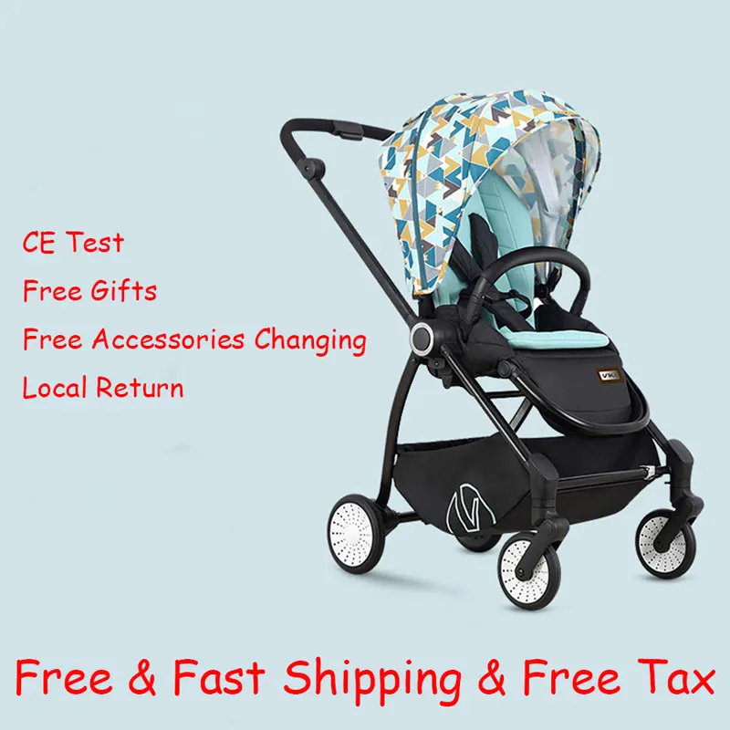 VIKI Роскошная детская коляска портативная 2 в 1 Высокая Ландшафтная дорожная s