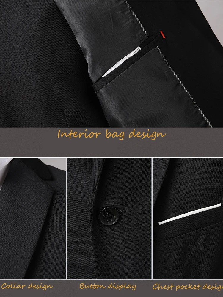 

Navy Blue Suits For Men Wedding Skinny Three-Piece Tailor-Made Male Blazer Tuxedo High-End Design Homme Costume Luxury Suit Set