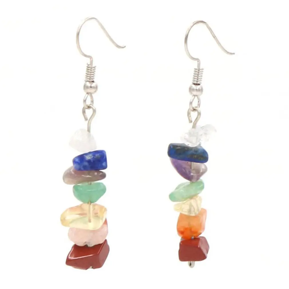 

Healing Yoga Colorful Beads Earrings Healing Natural Stone Earrings Yoga Balancing Stone Earrings Jewelry Gift