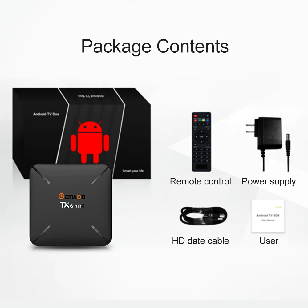 Мини Смарт ТВ-бокс Crenova TX6 Android 9 0 Netflix Youtube четырехъядерный 2 ГБ + 16 Гб 4 г WiFi 4K HD AirPlay