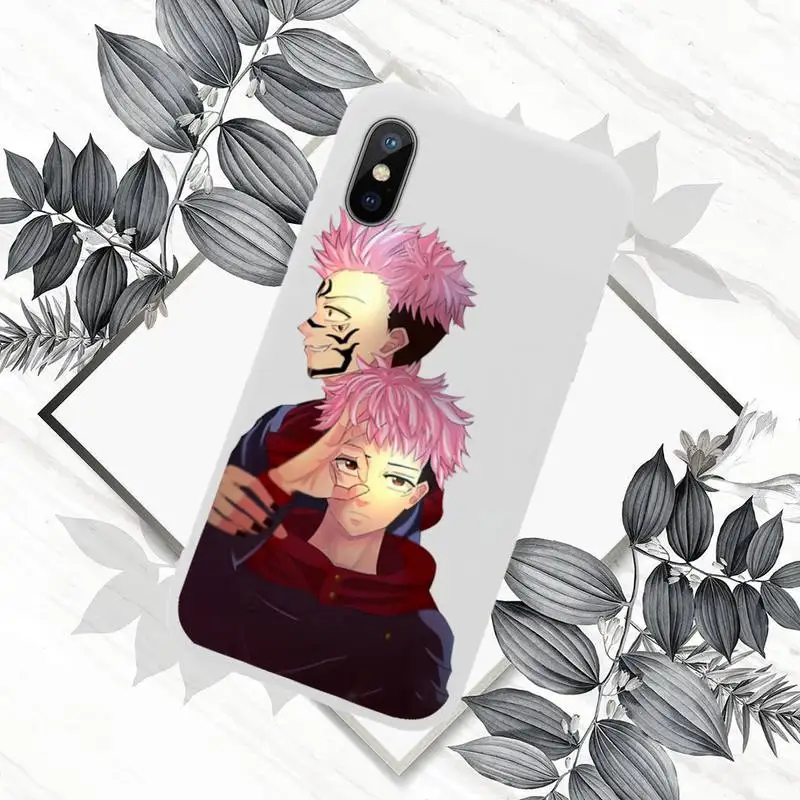 

Jujutsu Kaisen Anime Gojo Satoru Phone Case White Candy Color for iPhone 11 12 mini pro XS MAX 8 7 6 6S Plus X SE 2020 XR