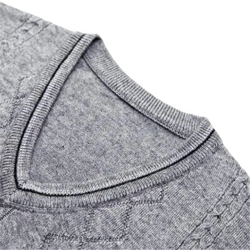

Autumn Winter New Men's Korean Fashion Slim Waistcoat Jacket Clothing Jaqueta Masculino Gilet Chaleco Warm V Neck Knit Sweater