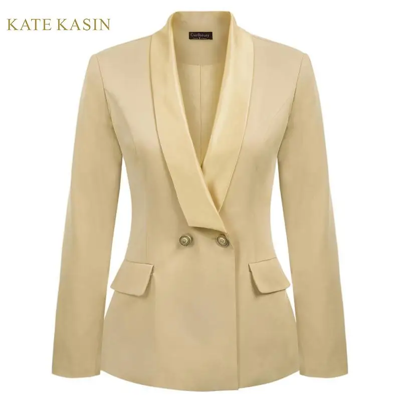 Kate Kasin женские простые классические Пиджаки куртки с отворотом подплечники