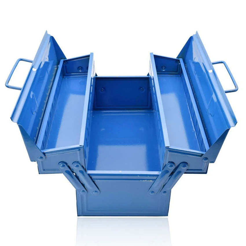 

Metal Toolbox Portable 3-Tray Cantilever Steel Tool Box Tool Storage Organizers for Home Electrician Hardware Repair 34x16x15cm