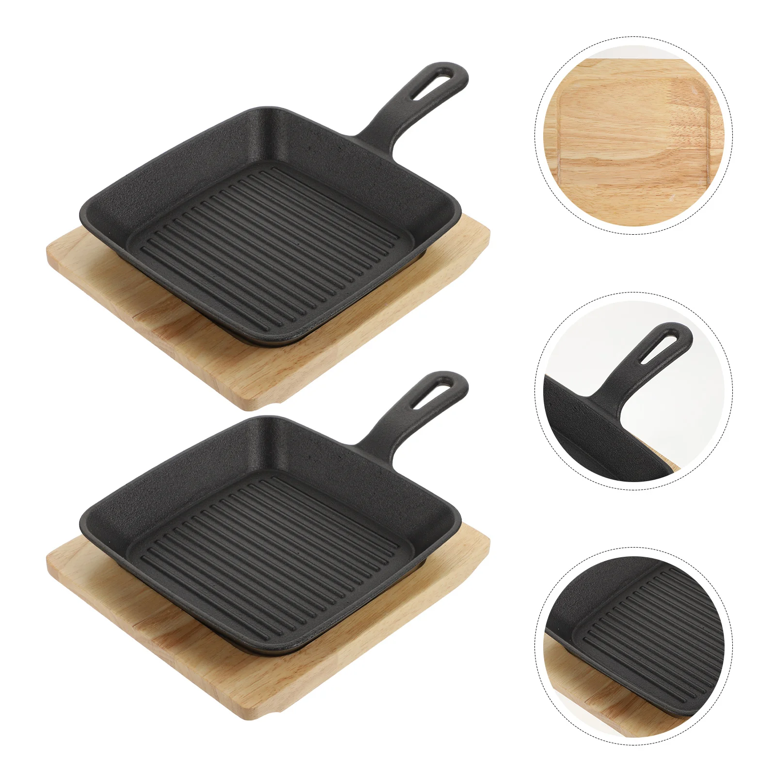 

2 Set Fried Egg Pans Pancake Making Pans Kitchen Cooking Accessories (Black)