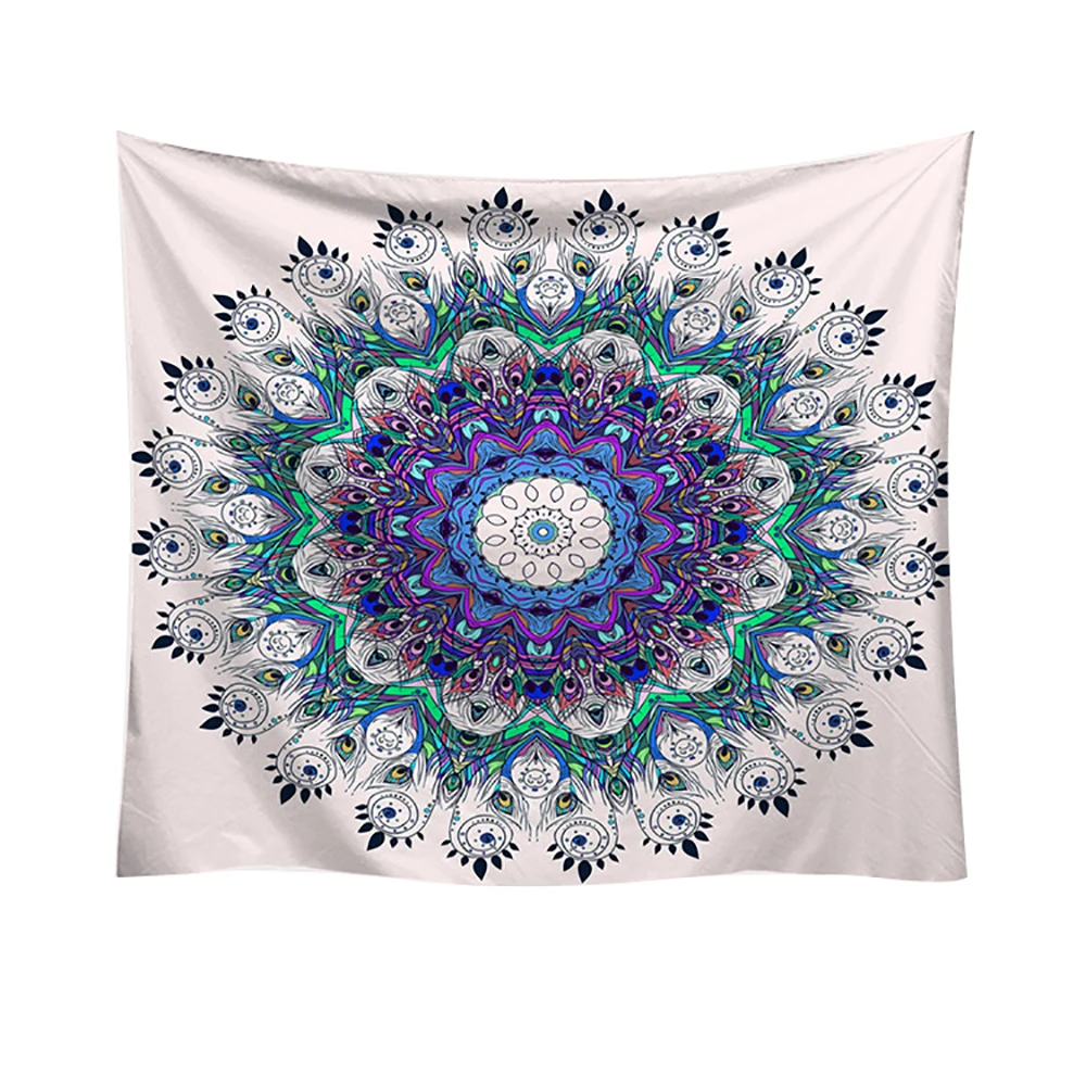 Индийский гобелен с мандалой Lychee настенный подвесной коврик для сна из