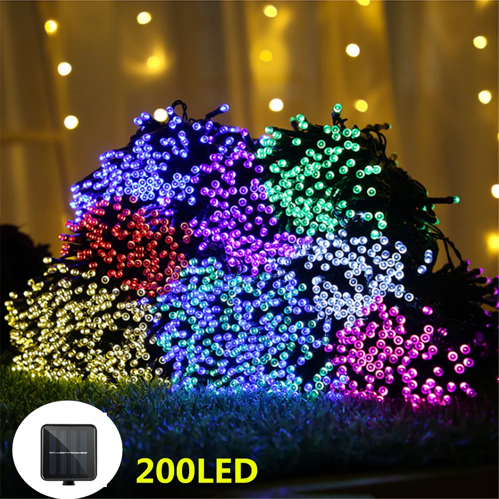 200LED 22 м Солнечная гирлянда сказочные огни открытый Премиум качество