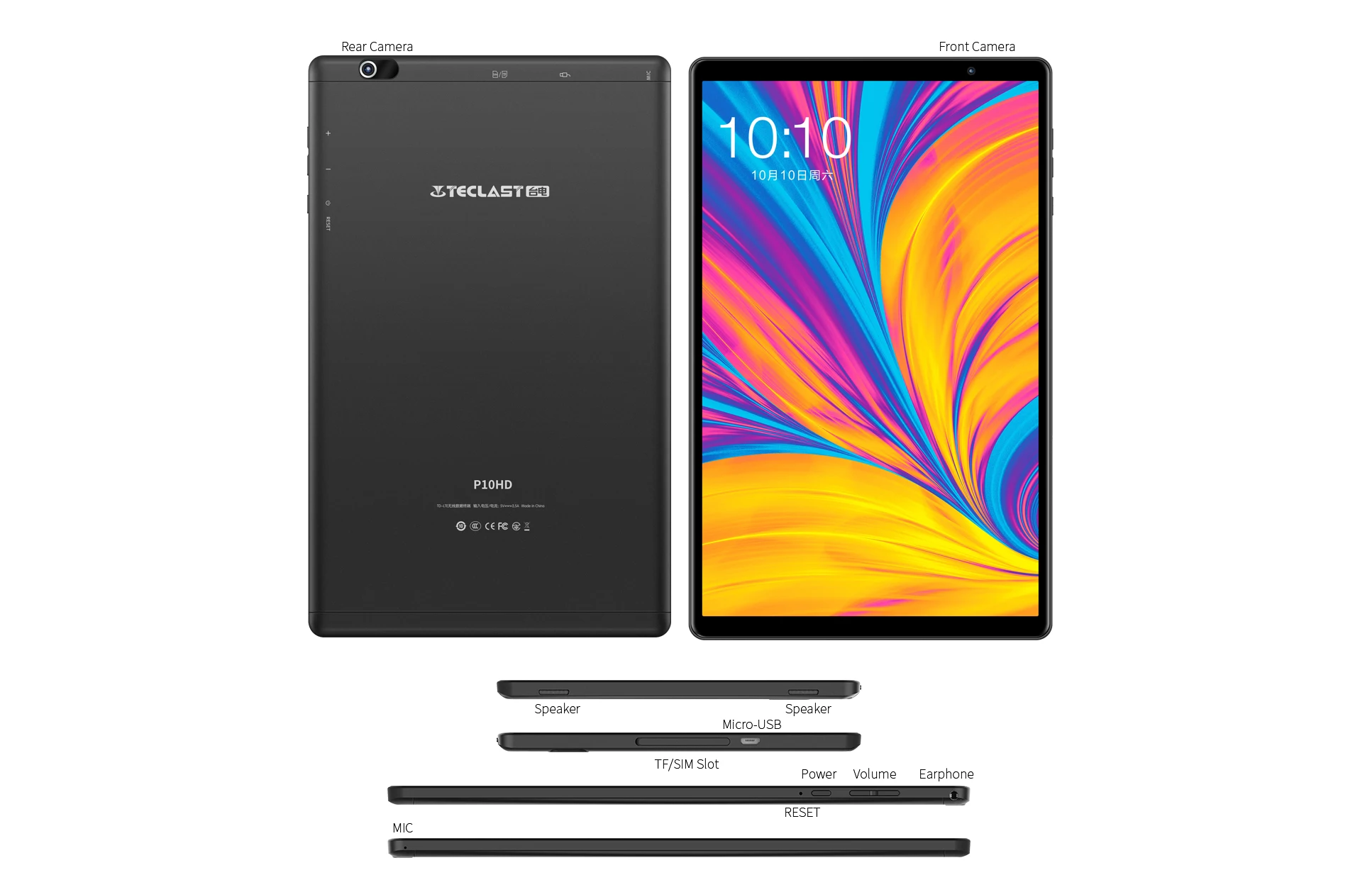 Teclast P10HD, 4G, Восьмиядерный планшетный ПК, 3 Гб ОЗУ, 32 Гб ПЗУ, IPS1920* 1200 SIM, Android 9,0 OS, 10,1 дюймов, планшет, gps, 6000 мАч