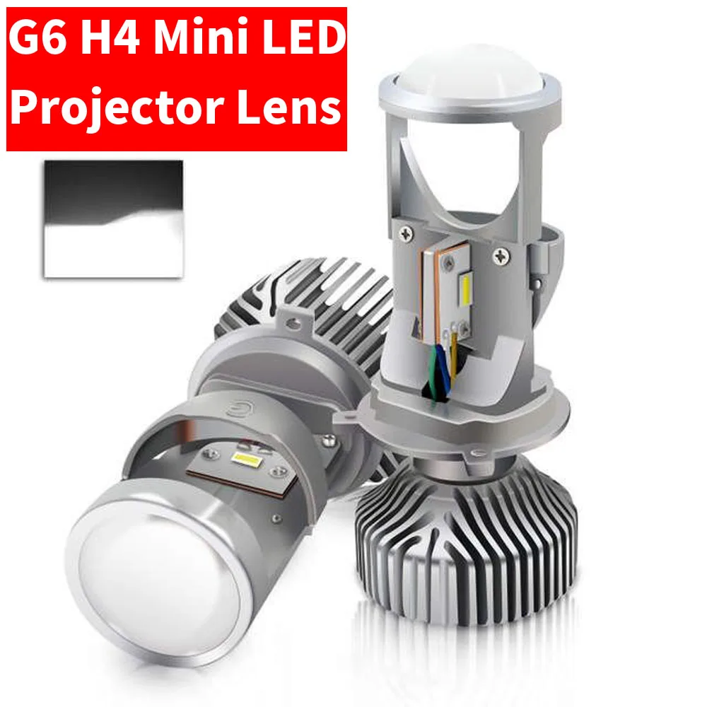 2PCS H4 G6 LED Hi-Low MINI Projector Lens Headlight For Car Clear Dual Beam Pattern 12V 5500K NO Astigmatic Problem 70W 12000LM - купить по