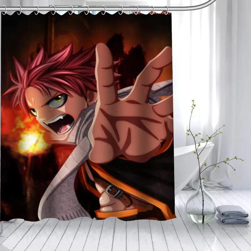 Занавеска для душа с аниме рисунком Фея хвост водонепроницаемая занавеска