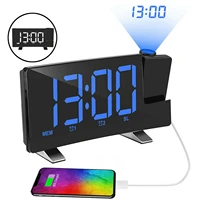 led digital clock fm radio smart alarm clock projector table electronic desktop clocks usb wake up projection time snooze clock