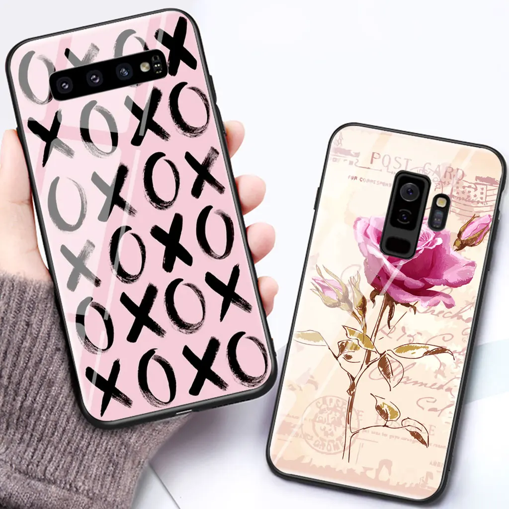 Роскошный стеклянный чехол для телефона samsung galaxy s7 edge s8 s9 s10 note10 plus 5g note 8 note9 модный