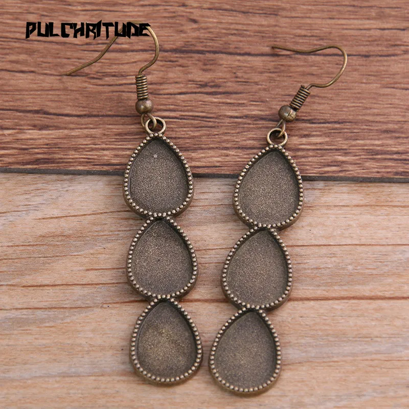 2 шт. 10*14 мм * 3 цвета капель воды основа для кабошона серег установка пустые крючки