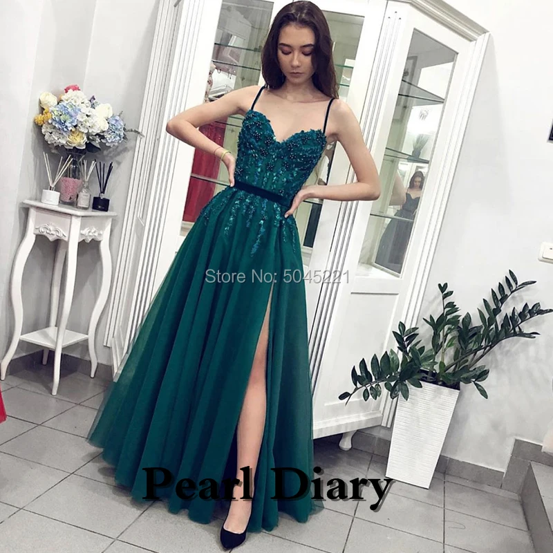 Сексуальные вечерние платья с разрезом бисером тюль кристалл длинные для