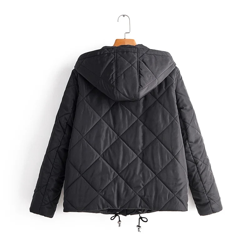 Женская Стеганая куртка на молнии теплая винтажная верхняя одежда с длинными