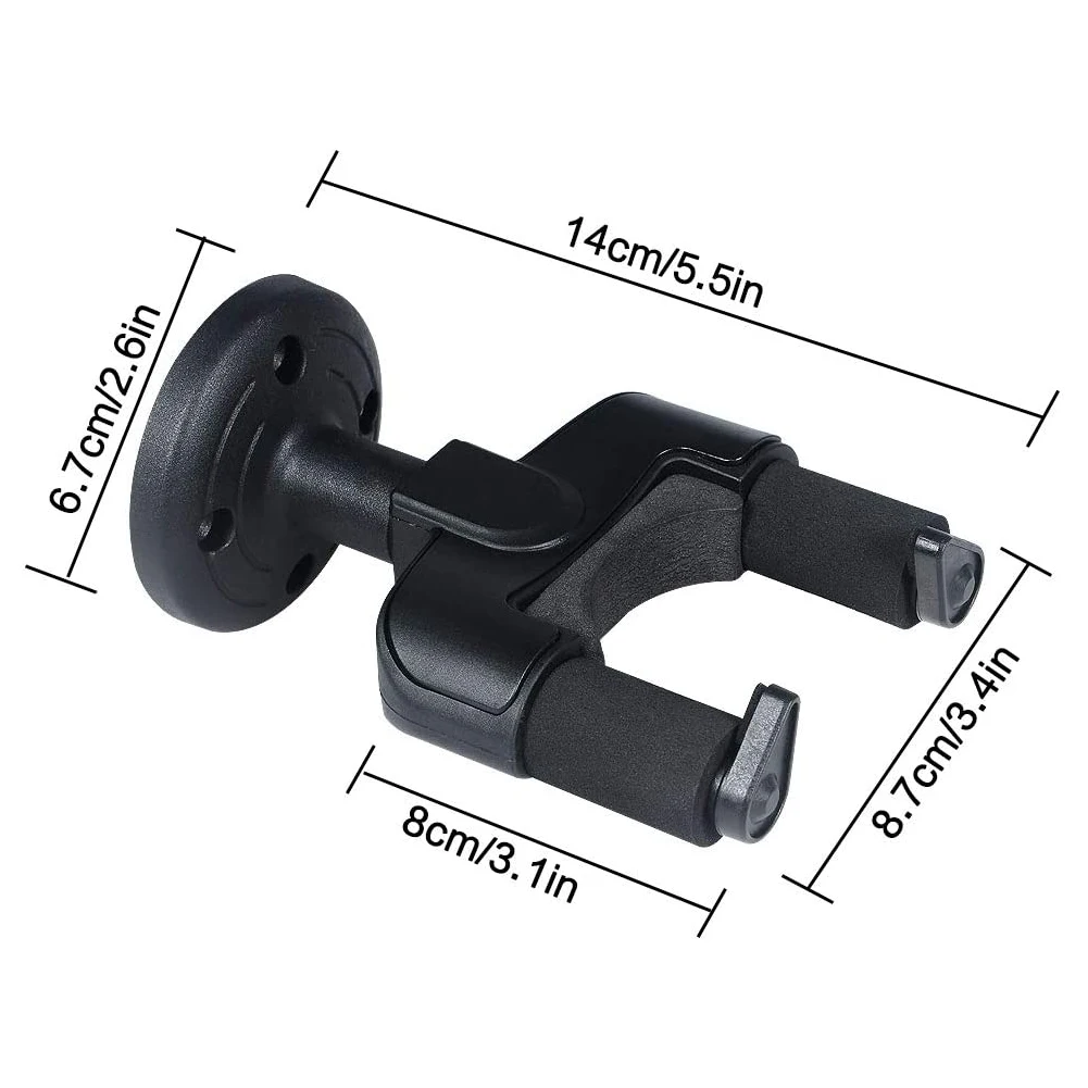 

Wall Mount Guitar Hanger Hook Non-Slip Holder Stand For Acoustic Guitar Ukulele Violin Bass Guitar Instrument Accessories Black