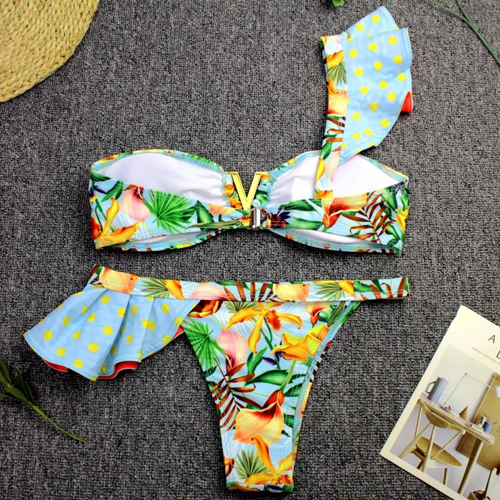 

Swimming Suit for Women New Print Stitching Bikini Swimsuit Sexy Backless Swimsuit Bikinis Bathing Suit Women Two Piece