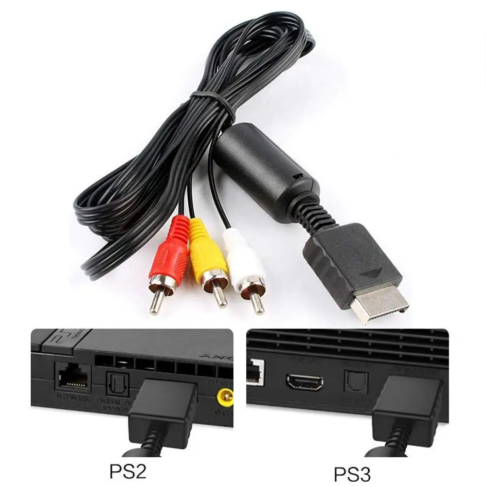 Цифровые кабели OEM 6FT RCA AV TV Аудио Видео Стерео PS2 A/V для Playstation Cord PS1 PS3 Кабель PS 1/2/3 Sony