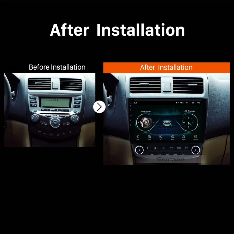 Seicane для 2003-2007 Honda Accord 7 10,1 дюймов Android 8,1 автомобильный радиоприемник с навигацией GPS плеер блок Поддержка заднего вида ДВР Камера OBD