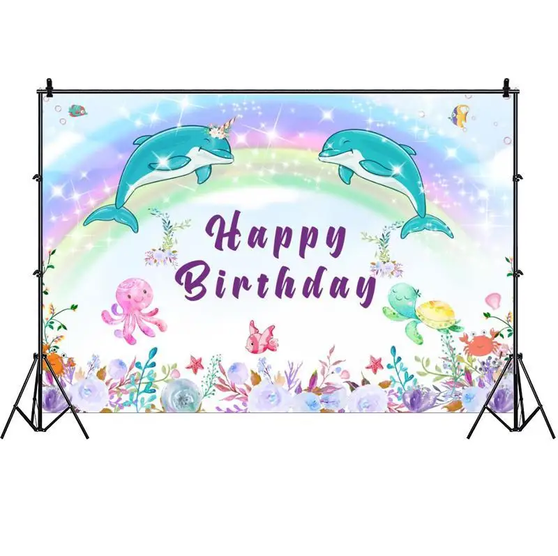 Фон для фотосъемки с дельфином морем акулой мальчиками и девочками вечеринка в
