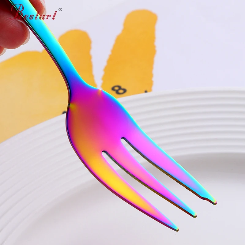 5 шт. Вилка из нержавеющей стали набор фруктовых вилок Золотая еда салат