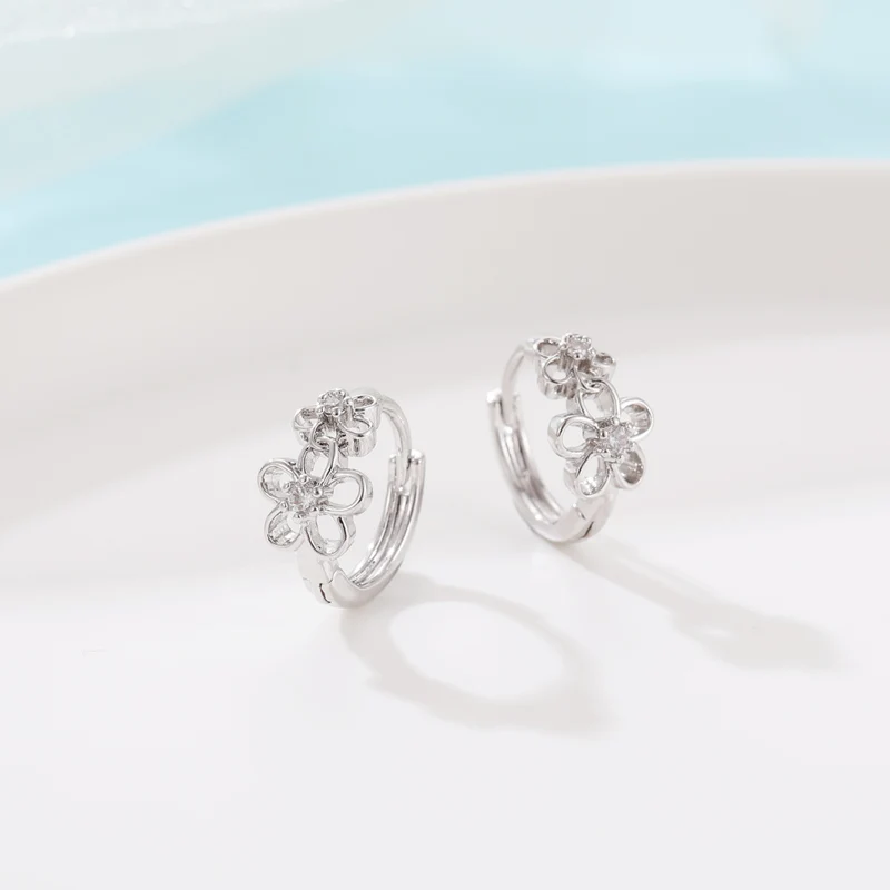 

Plum earrings fashion zircon earrings ring ear bone ear buckle joker simple white earring jewelry for girls