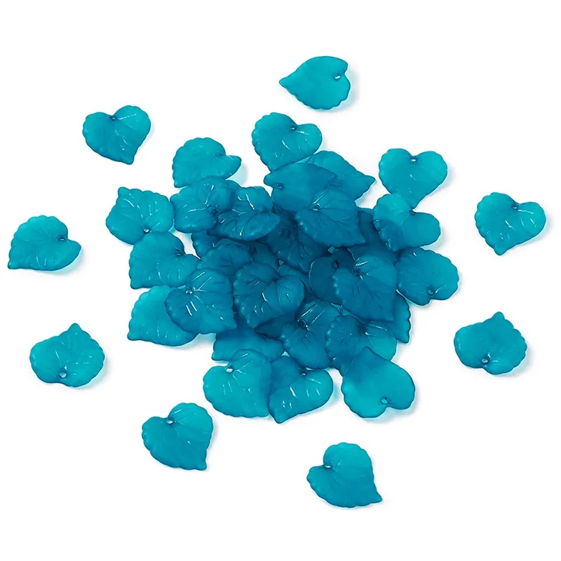 50 шт. Матовые прозрачные акриловые подвески в виде листьев женский браслет