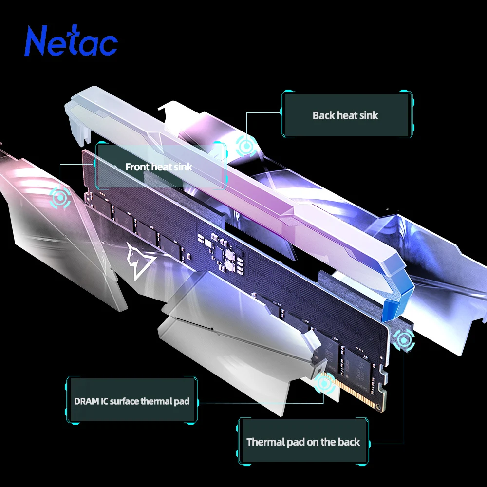 Netac Ram Memory DDR5 DDR4 8gb 16gb 3600MHZ 4800MHZ Memoria Desktop Heat Sink Dual Channel for Pc |