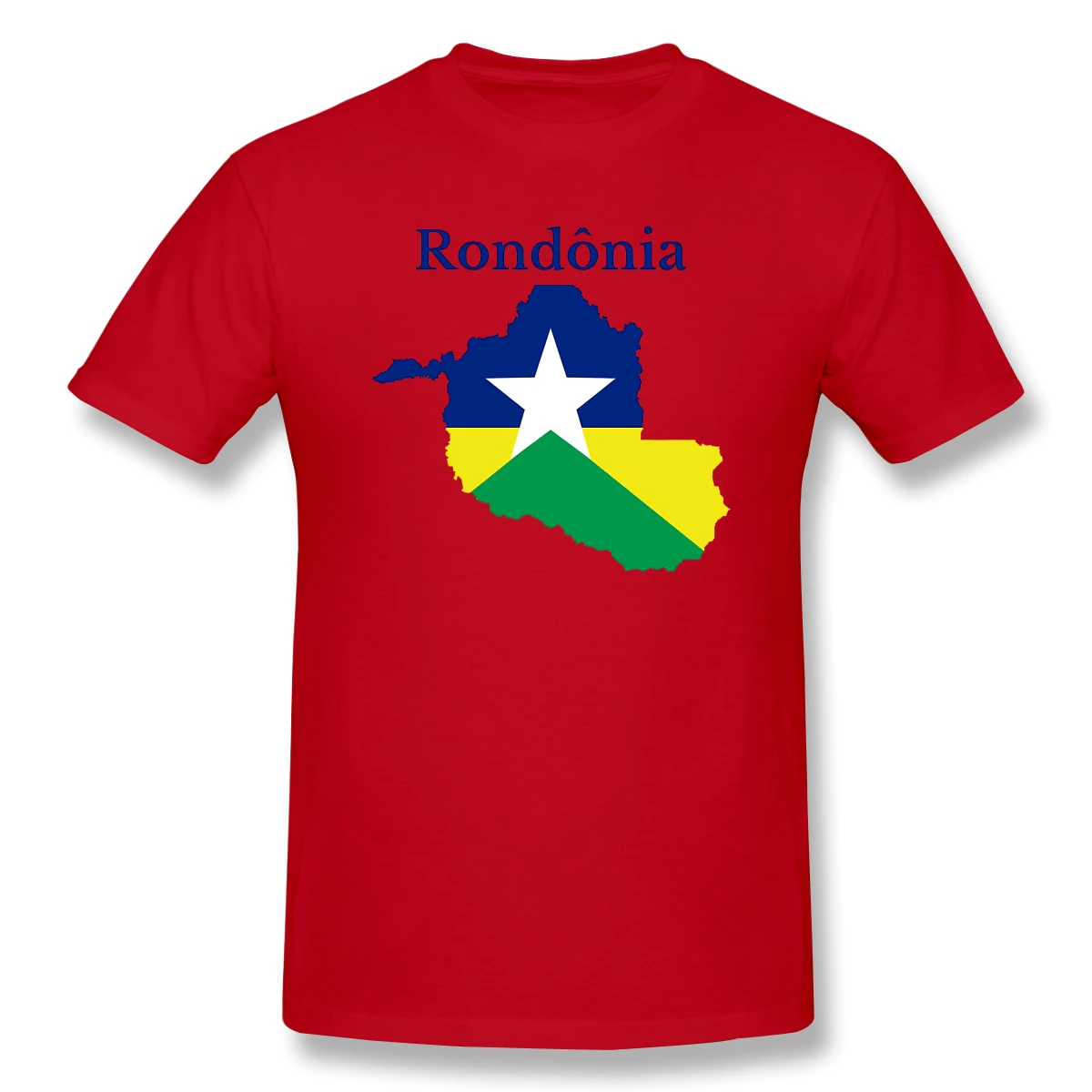 

100% cottonRondonia State Map Flag Brazil Casual Men Women Basic Short Sleeve T-Shirt R282 Tops Tees European Size