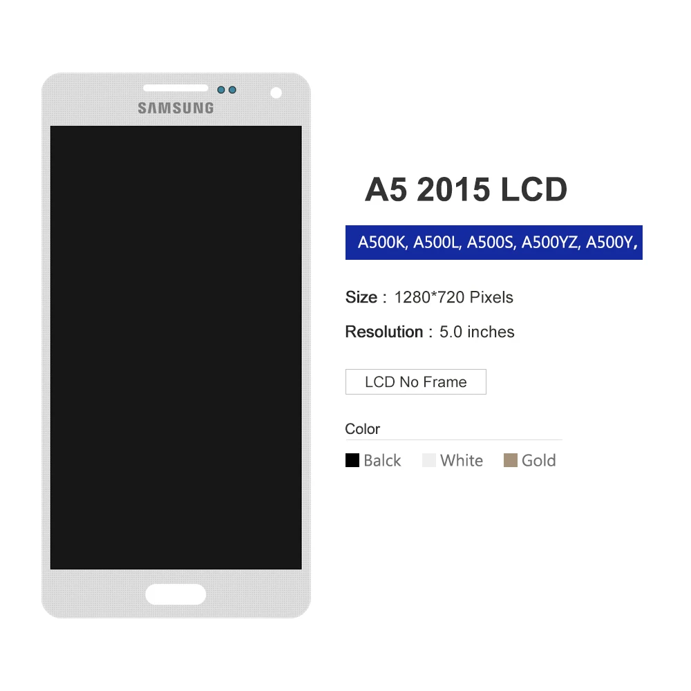ЖК-дисплей 5 0 ''для Samsung Galaxy A5 2015 A500 A500F A500M Замена ЖК-дисплея сенсорный экран