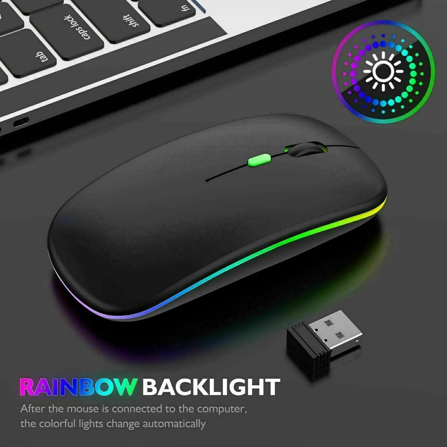 

New LED Wireless Mouse Cordless Optical Mice For PC Laptop Computer 2.4GHz Games