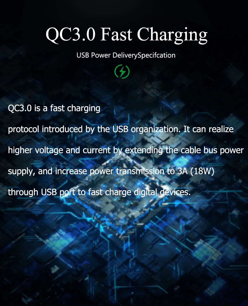 Зарядное устройство для телефона jorinдо QC3.0 американский стандарт штекер 1-15P на