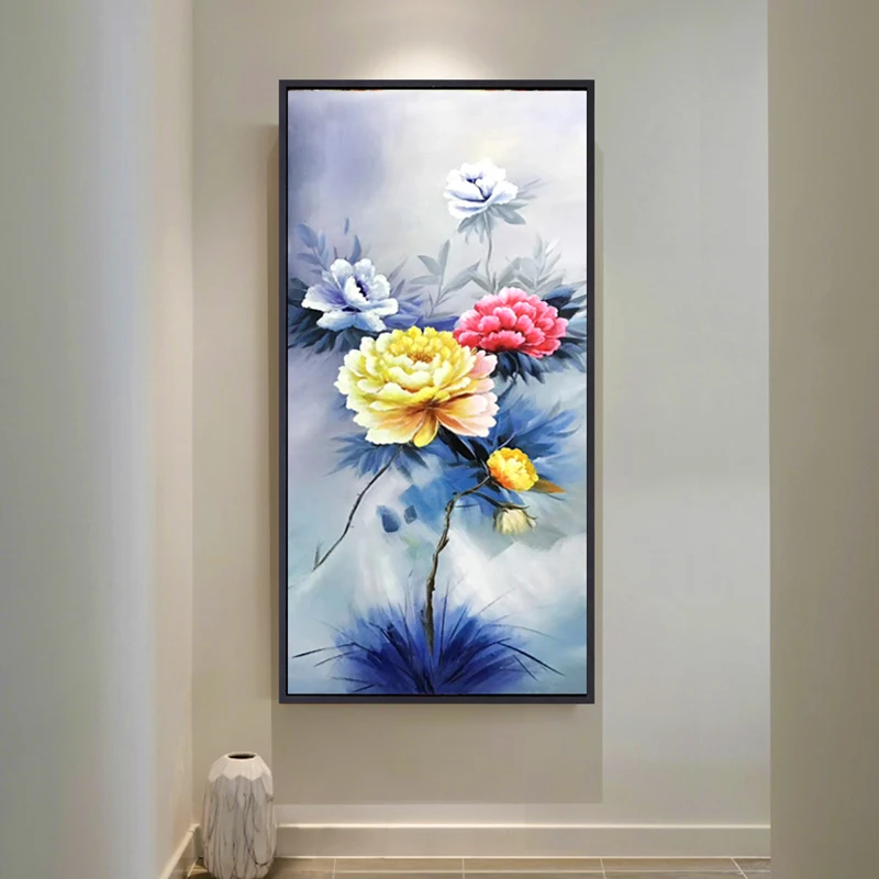 100% ручной Краски ed Абстрактная живопись цветы Картина маслом на холсте искусство