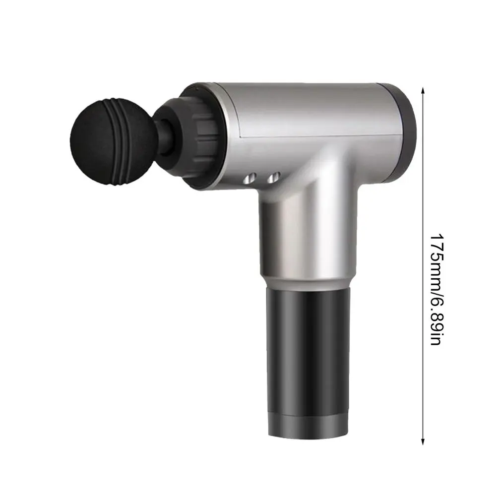 Серебряный массажный пистолет для физиотерапии мышц инструмент массажа