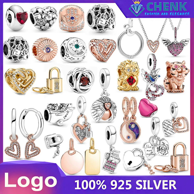 

2022 New Collection Valentine Day 925 Silver Charm 799291C03 Sparkling Freehand Heart Circle Charms Jewelry Wholesale 799203C01