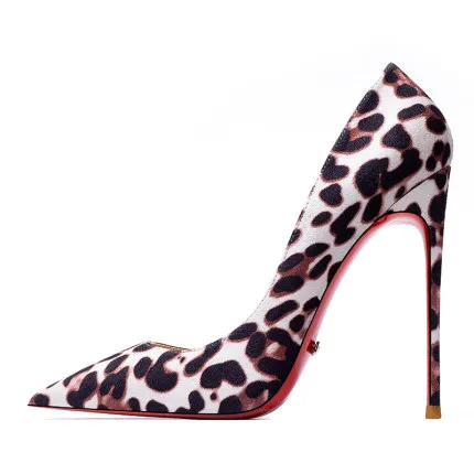 

Leopard Shoes Red Bottom Pump High Heels Women Shoes Designer Pointed Toe Shallow Sandals Lady Party Club Heels Shoes size 34-44